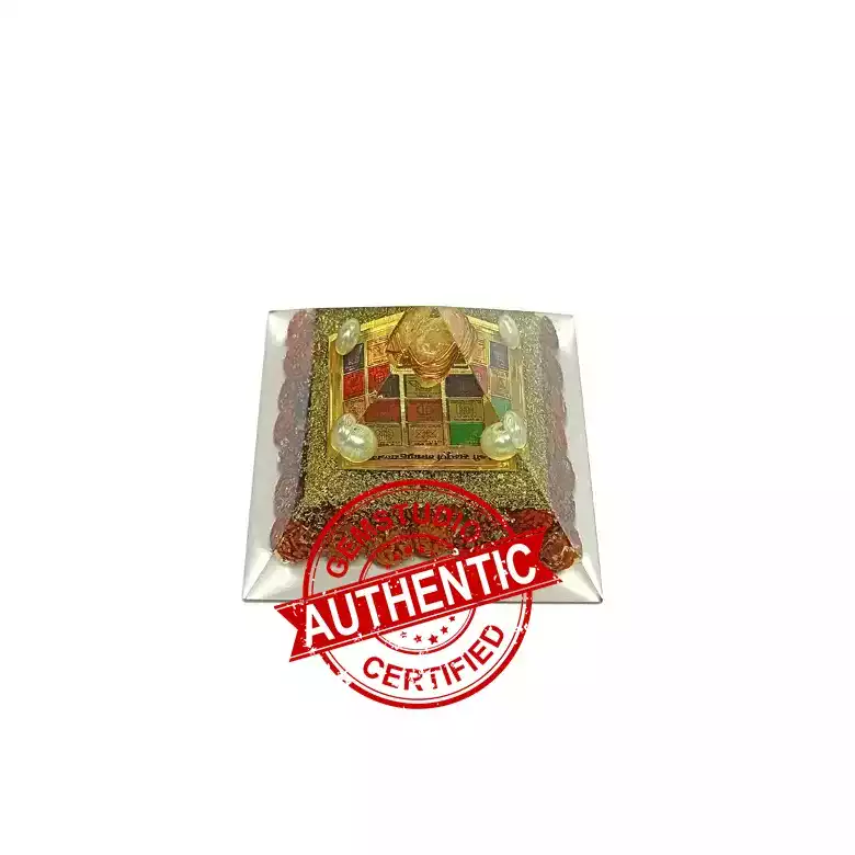 Shri Navgrah Pyramid Yantra with 5 Mukhi Rudraksha Beads - Image 6