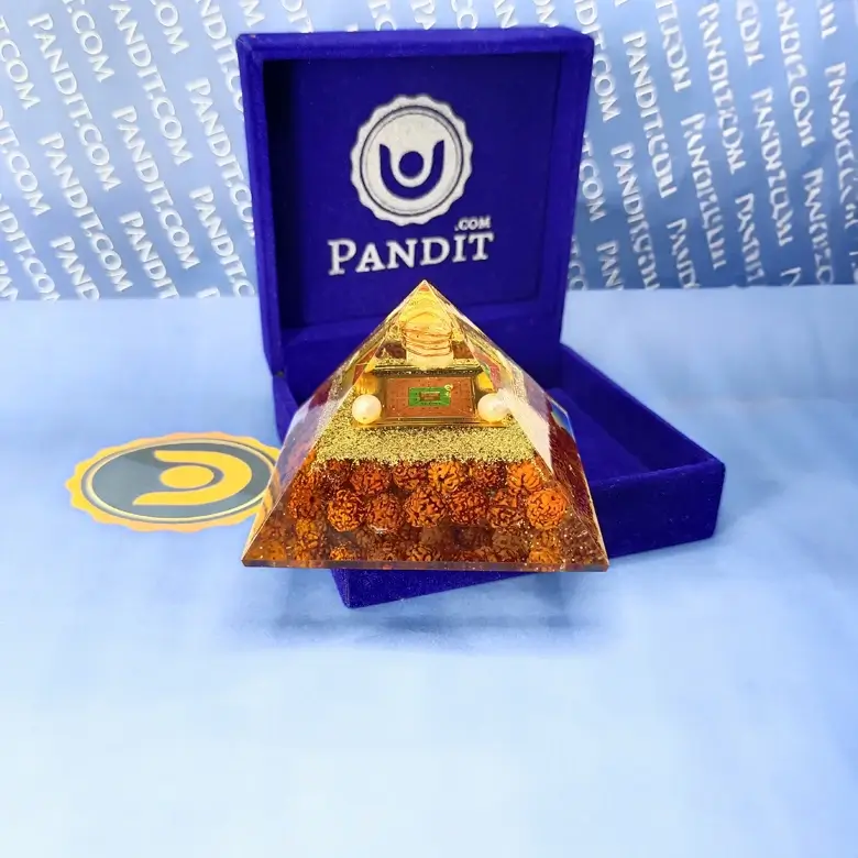 Shri Santan Gopal Pyramid Yantra with 5 Mukhi Rudraksha Beads - Image 5