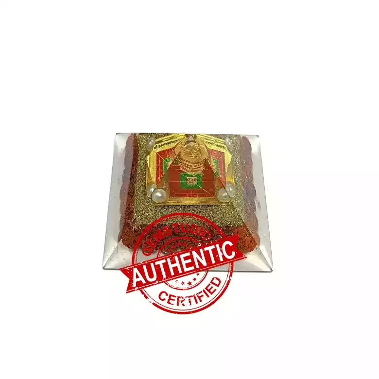 Shri Santan Gopal Pyramid Yantra with 5 Mukhi Rudraksha Beads - Image 7