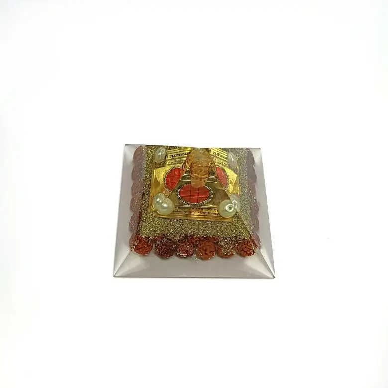 Shri Surya Pyramid Yantra with 5 Mukhi Rudraksha Beads - Image 6