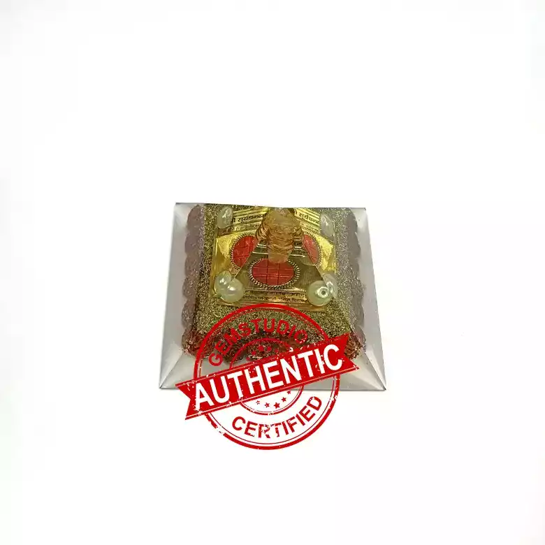 Shri Surya Pyramid Yantra with 5 Mukhi Rudraksha Beads - Image 7