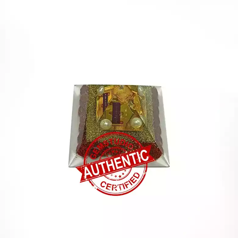 Shri Vashikaran Pyramid Yantra with 5 Mukhi Rudraksha Beads - Image 4