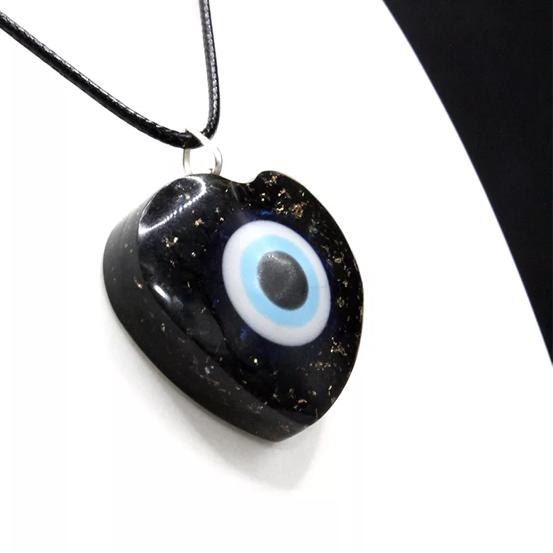 Shungite Evil Eye Heart Shaped Pendant - Image 6