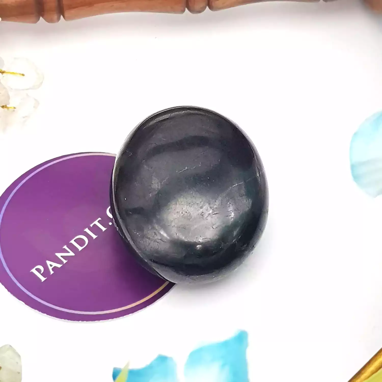 Shungite Healing Crystal Palm Stone - Image 3