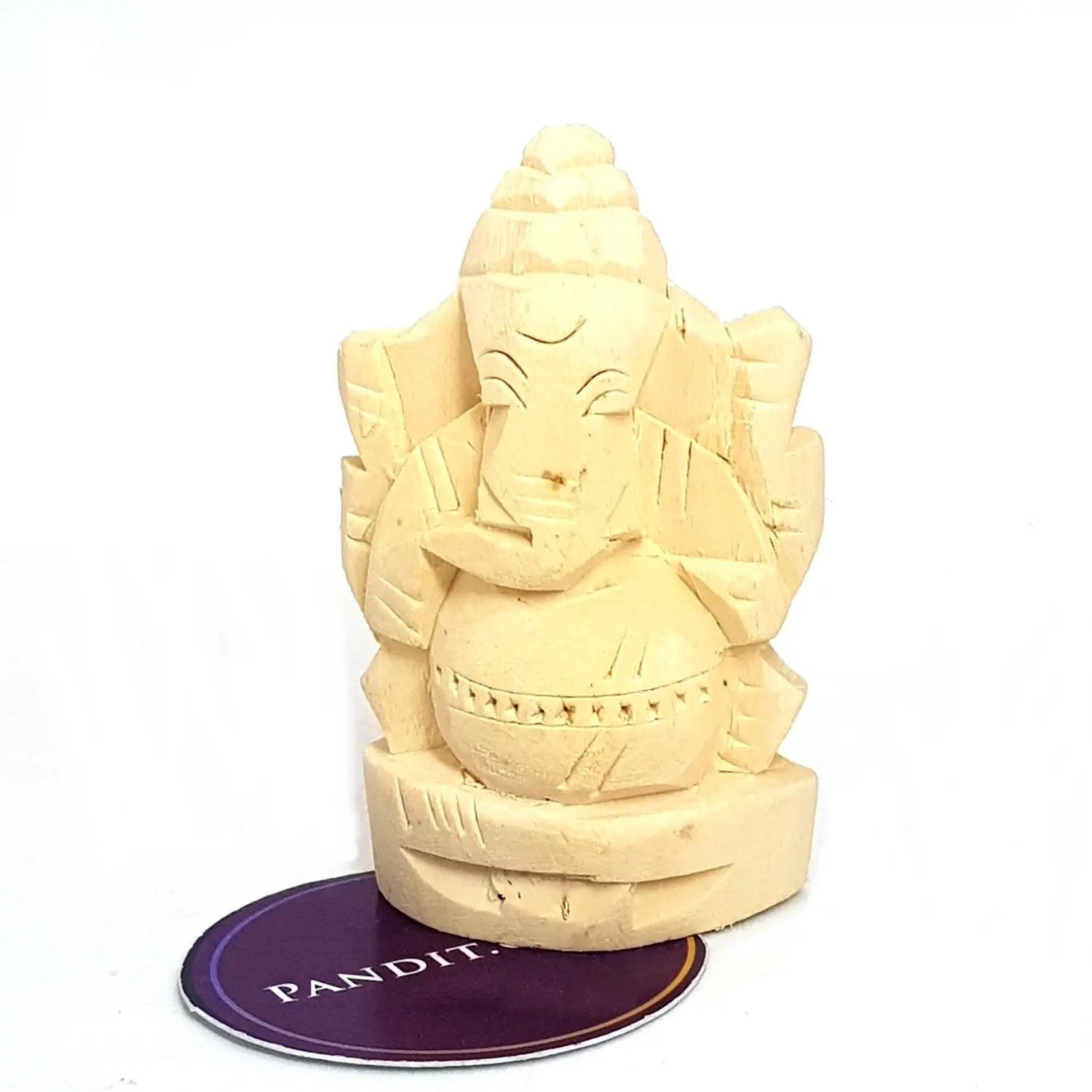 Shwetark Ganpati Aak Wooden Idol - Image 3