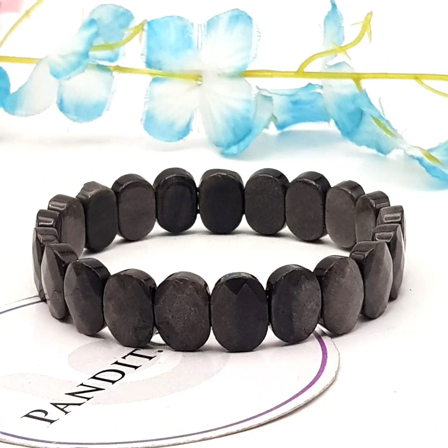 Silver Obsidian Oval Faceted Bracelet - Image 2