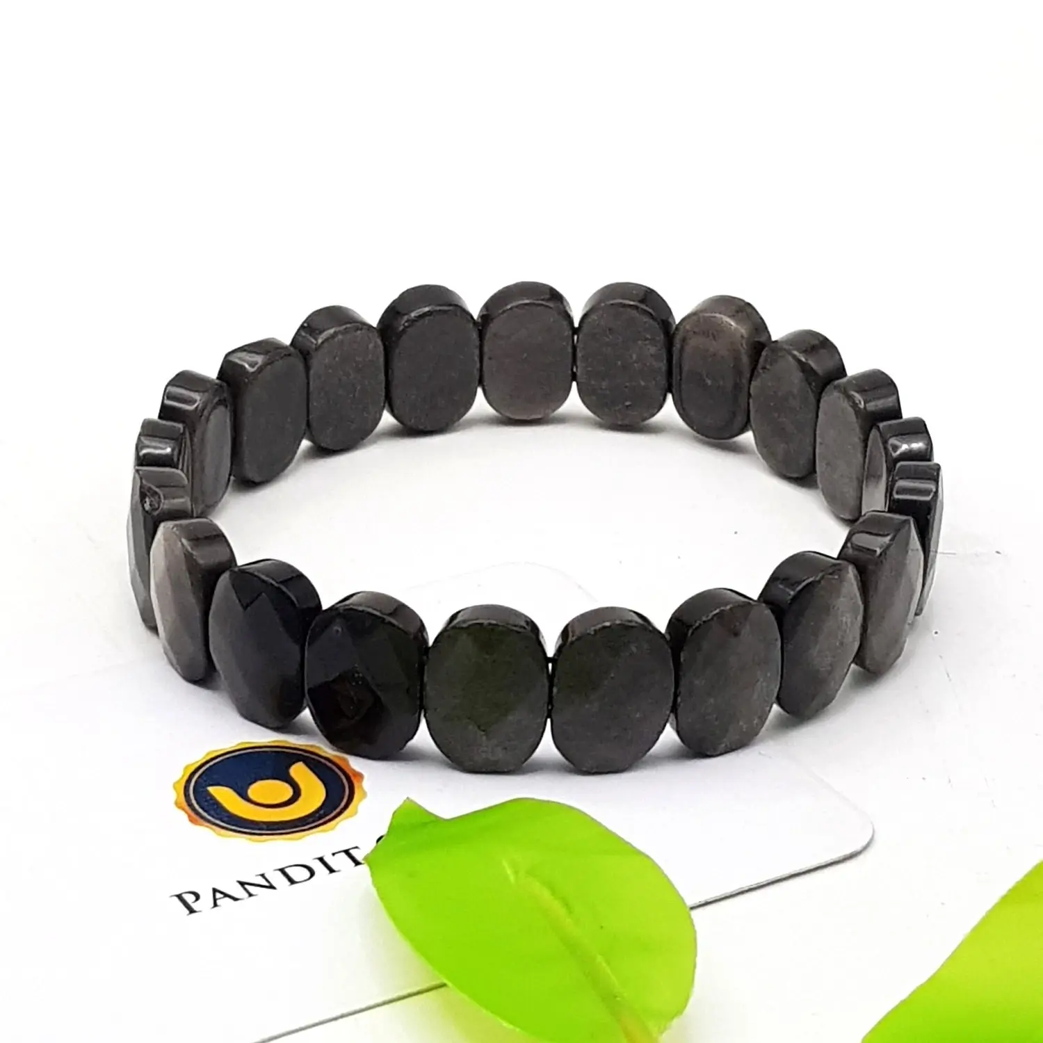 Silver Obsidian Oval Faceted Bracelet - Image 3
