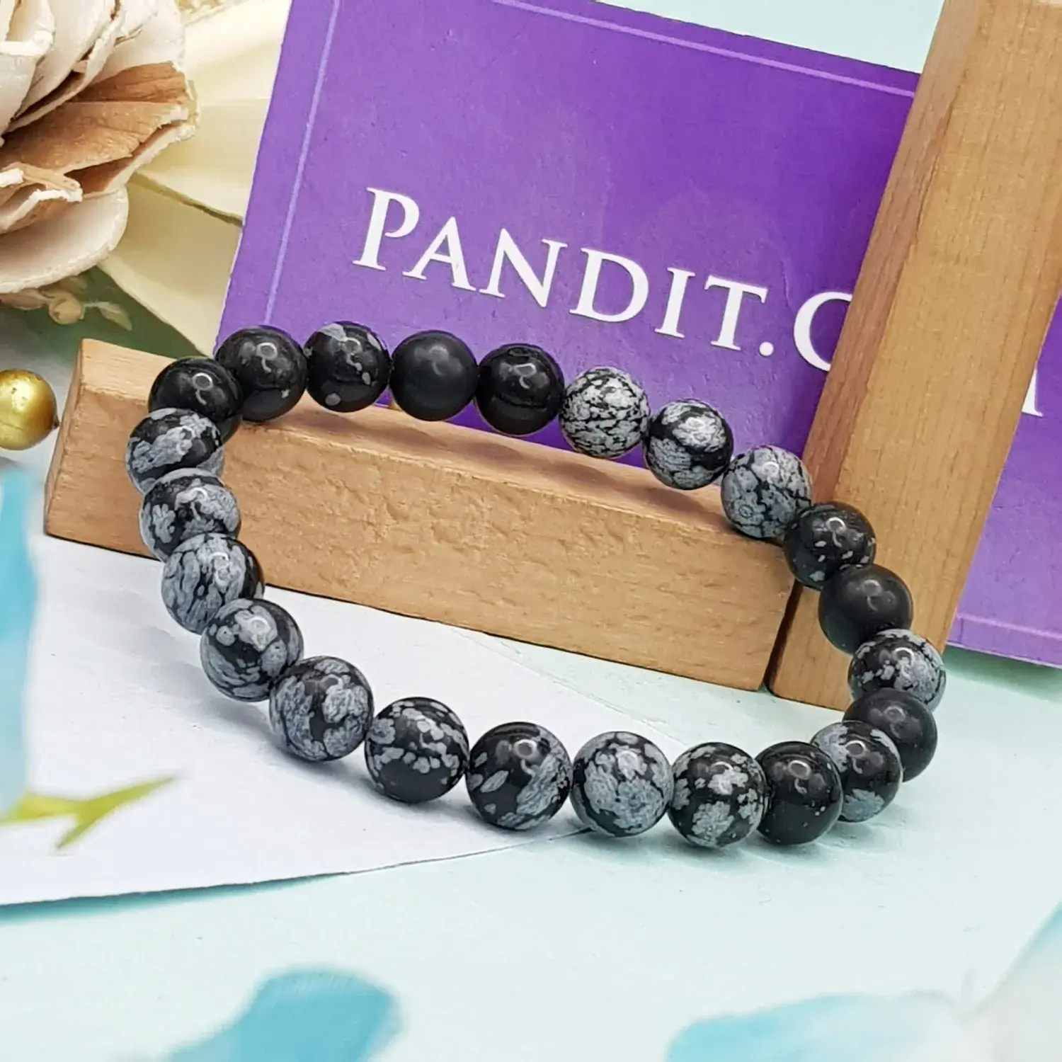 Snowflake Obsidian Bracelet - To Make Easy Money Flow