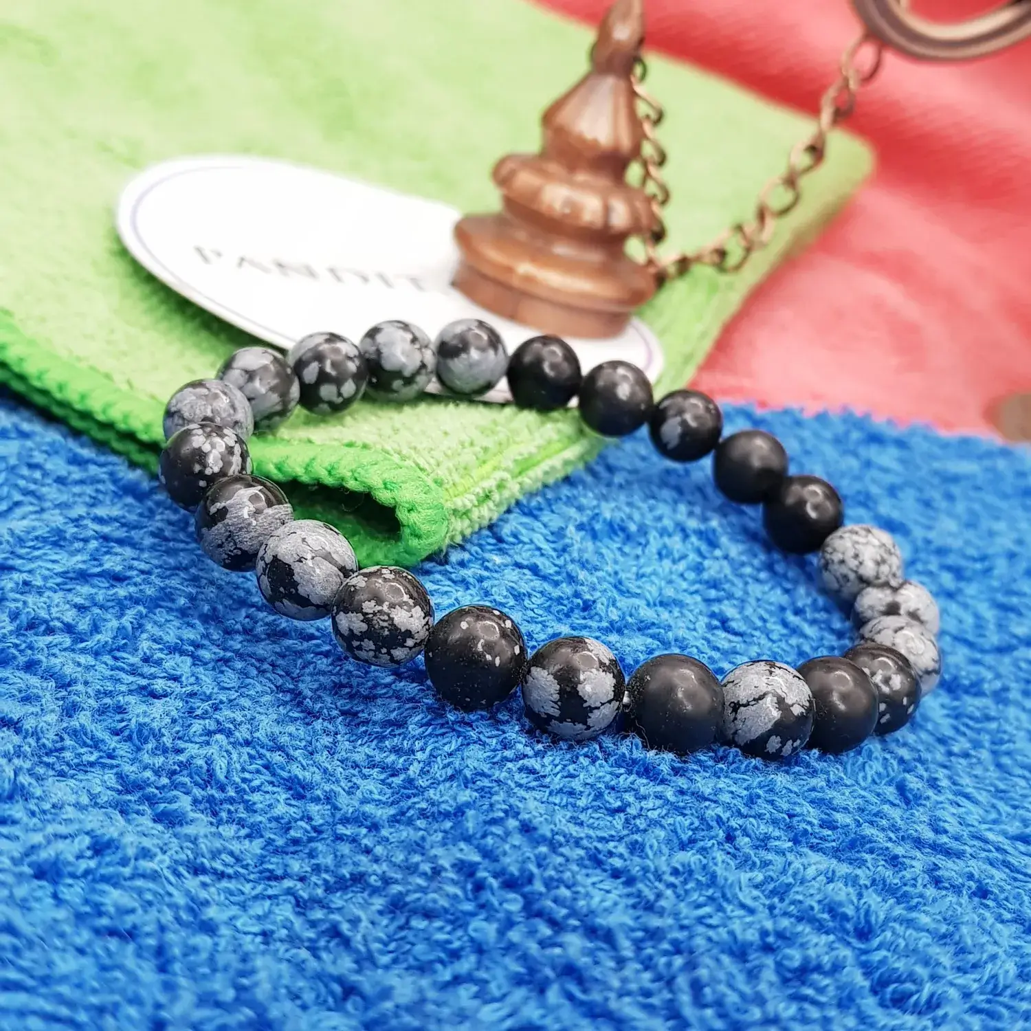 Snowflake Obsidian Bracelet - To Make Easy Money Flow - Image 2