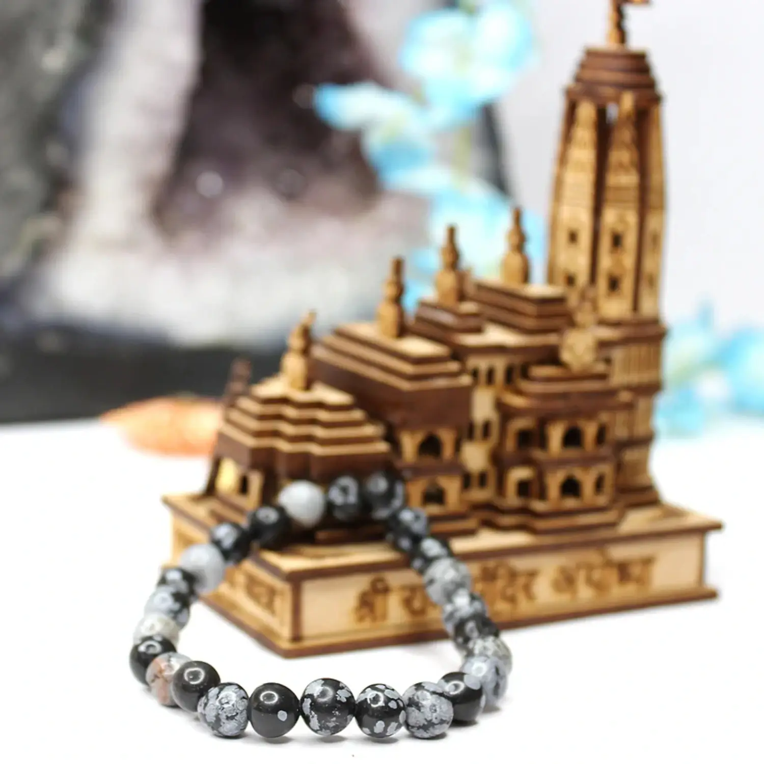 Snowflake Obsidian Bracelet - To Make Easy Money Flow - Image 5