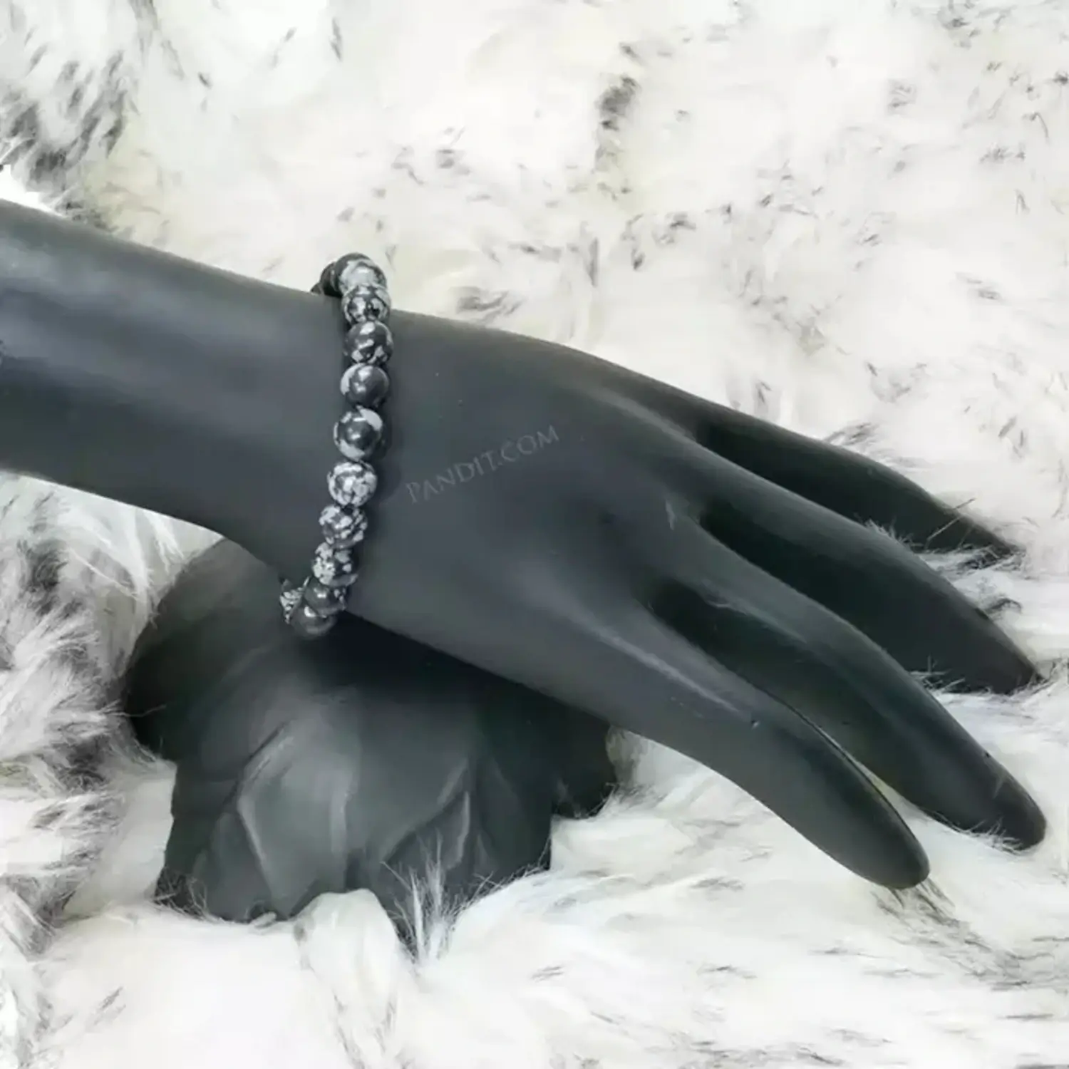 Snowflake Obsidian Bracelet - To Make Easy Money Flow - Image 6