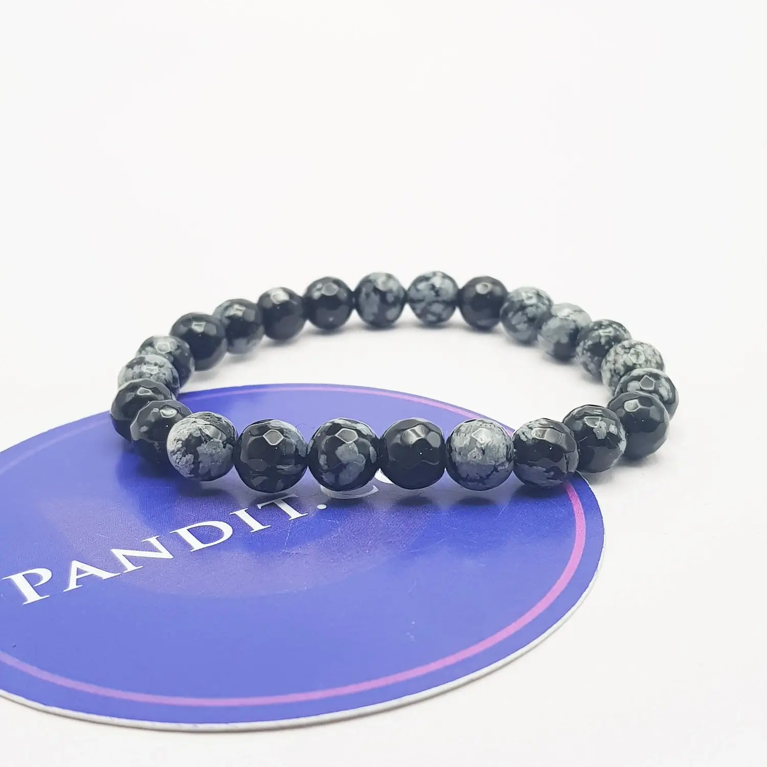 Snowflake Obsidian Diamond Cut Bracelet - For Career Growth - Image 3