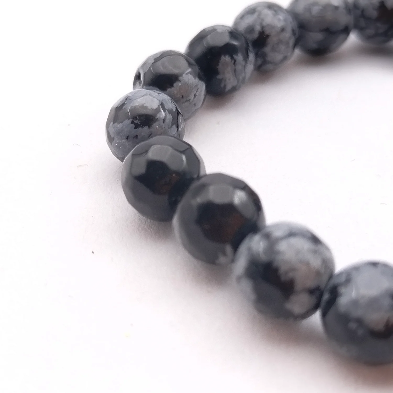 Snowflake Obsidian Diamond Cut Bracelet - For Career Growth - Image 5