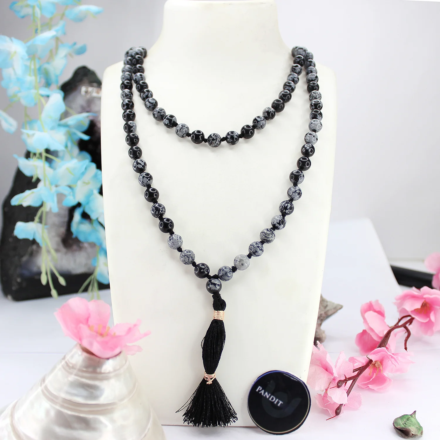 Snowflake Obsidian Mala - To Control Anger & Jealousy - Image 2