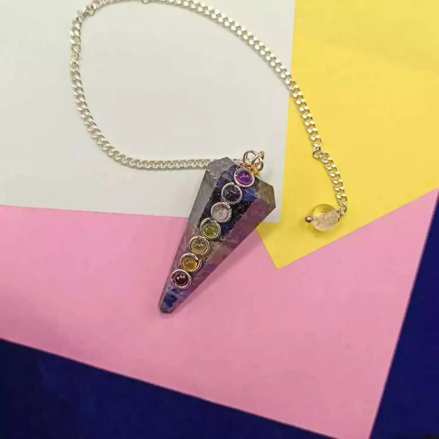 Sodalite 7 Chakra Dowsing Pendulum - To Detect Negativity - Image 4