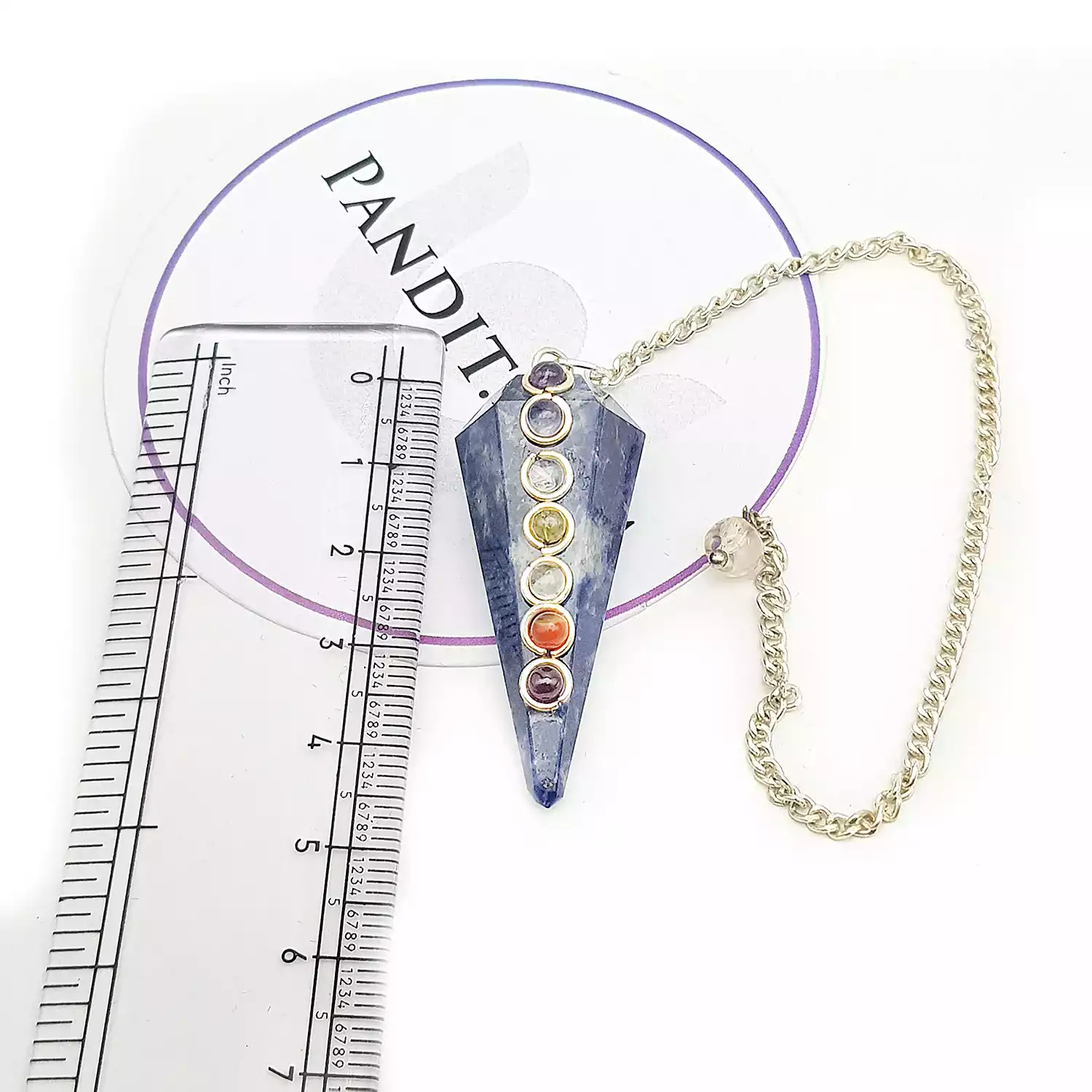 Sodalite 7 Chakra Dowsing Pendulum - To Detect Negativity - Image 5