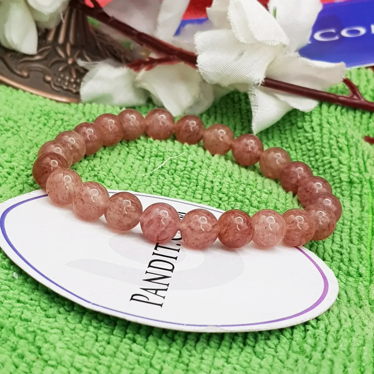 Strawberry Quartz Bracelet - For Spiritual Awakening & Peace - Image 2