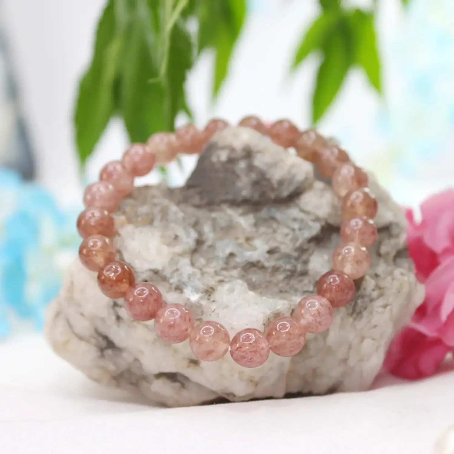Strawberry Quartz Bracelet - For Spiritual Awakening & Peace - Image 4
