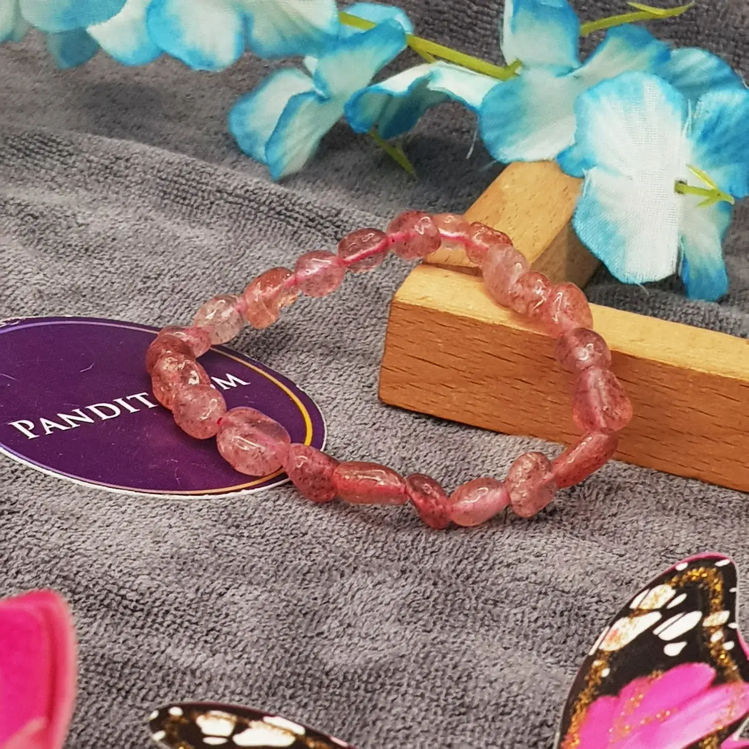 Strawberry Quartz Tumble Bracelet - To Achieve Life Goals - Image 2