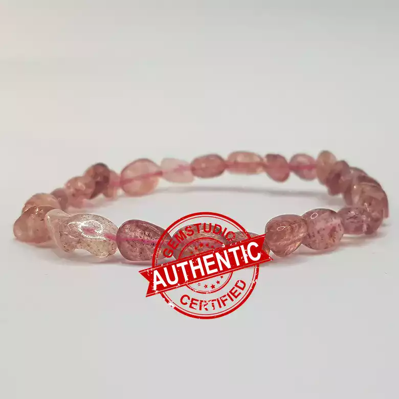 Strawberry Quartz Tumble Bracelet - To Achieve Life Goals - Image 6