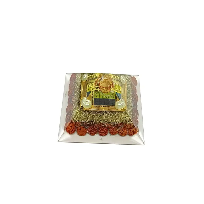 Sukh Samriddhi Pyramid Yantra with 5 Mukhi Rudraksha Beads - Image 6