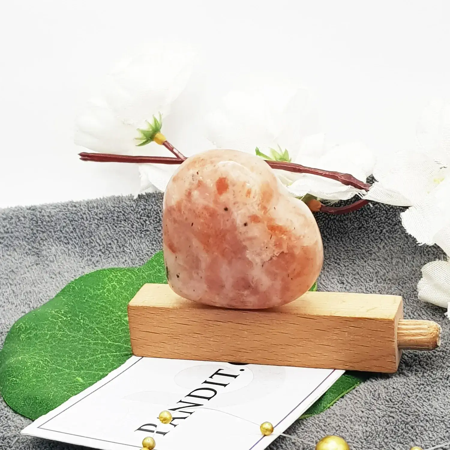Sunstone Healing Crystal Heart Stone - To Increase Honour - Image 2