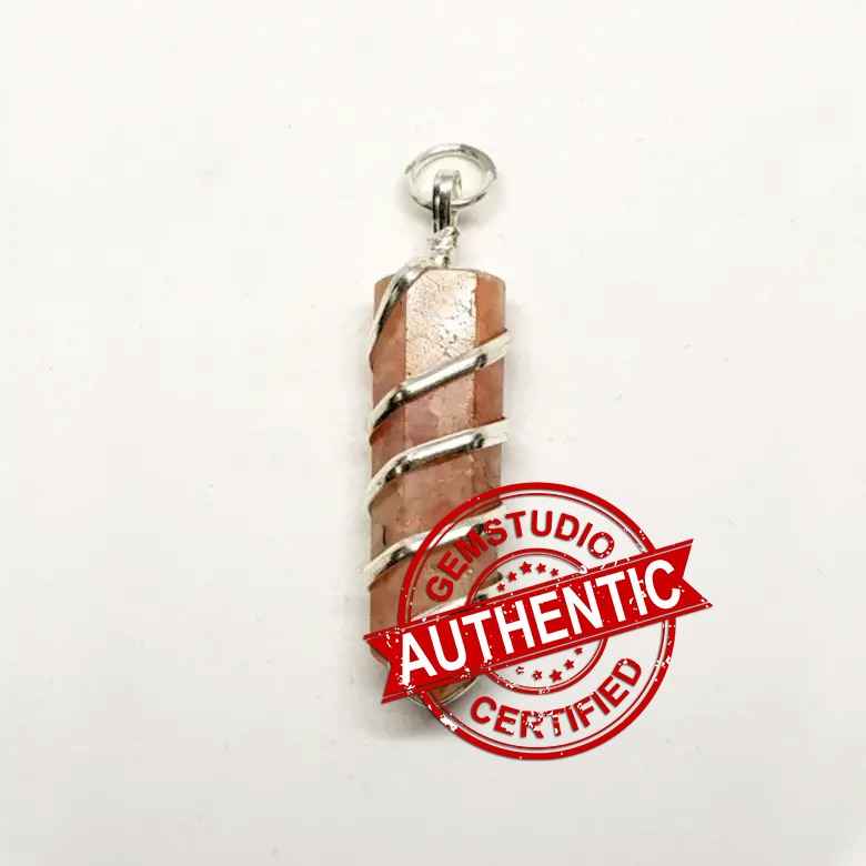 Sunstone Spiral Pencil Pendant - Image 4