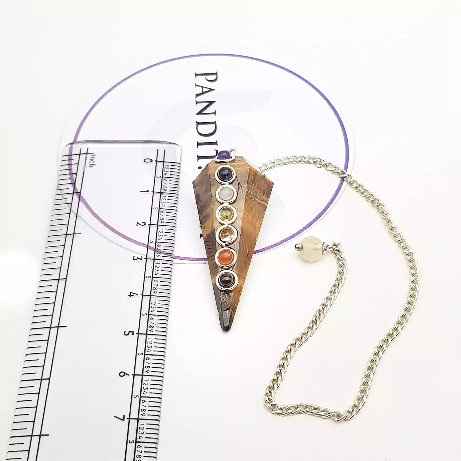 Tiger Eye 7 Chakra Dowsing Pendulum - To Detect Stuck Energy - Image 5