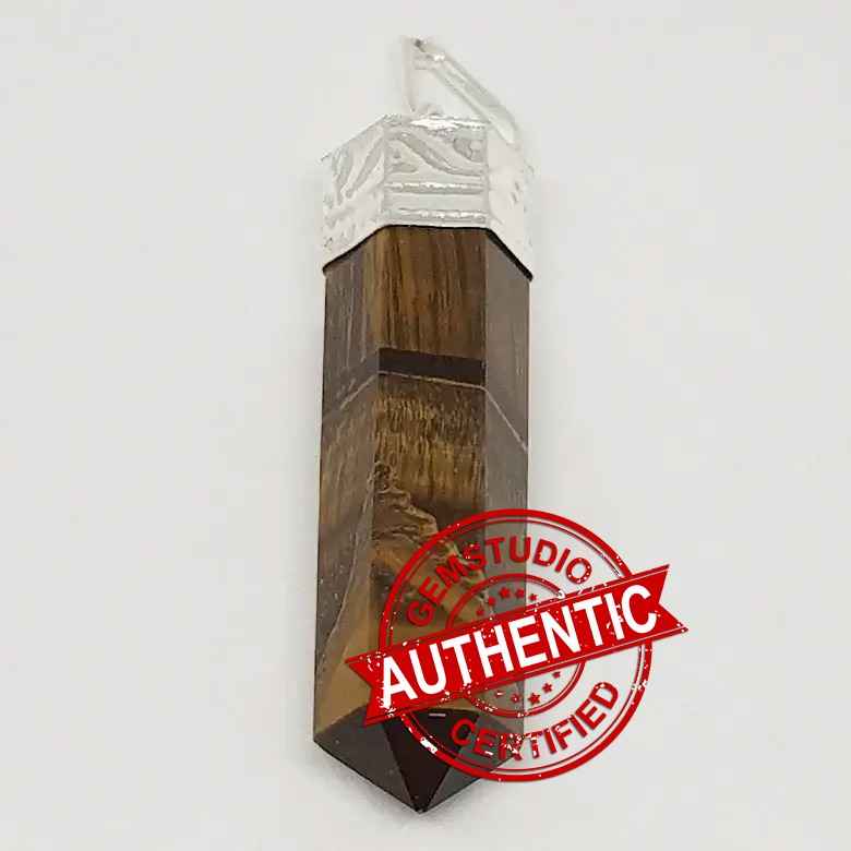 Tiger Eye Agate Cap Pencil Pendant - Image 5