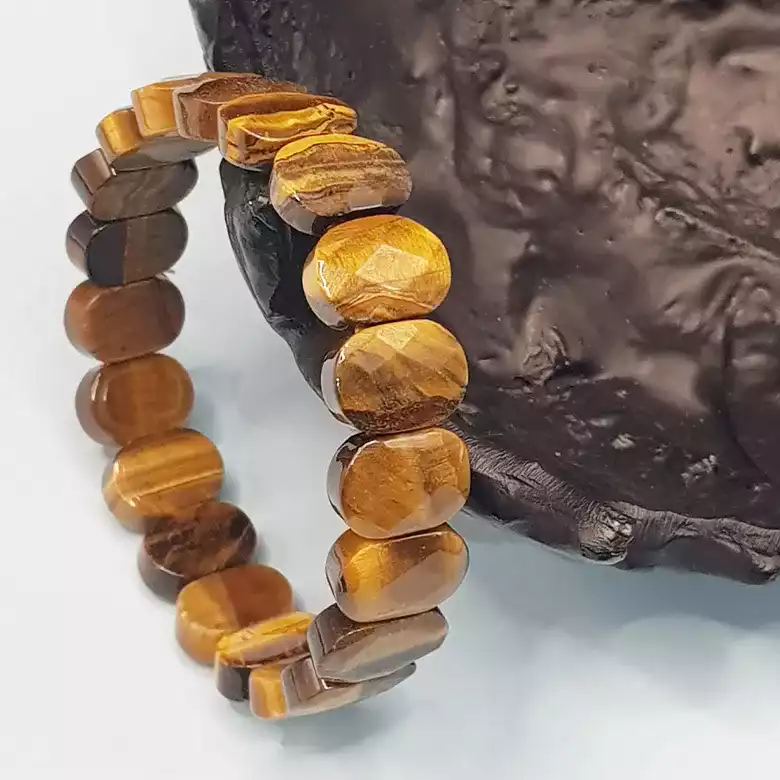 Tiger Eye Agate Oval Faceted Bracelet - To  Charm The Luck - Image 5