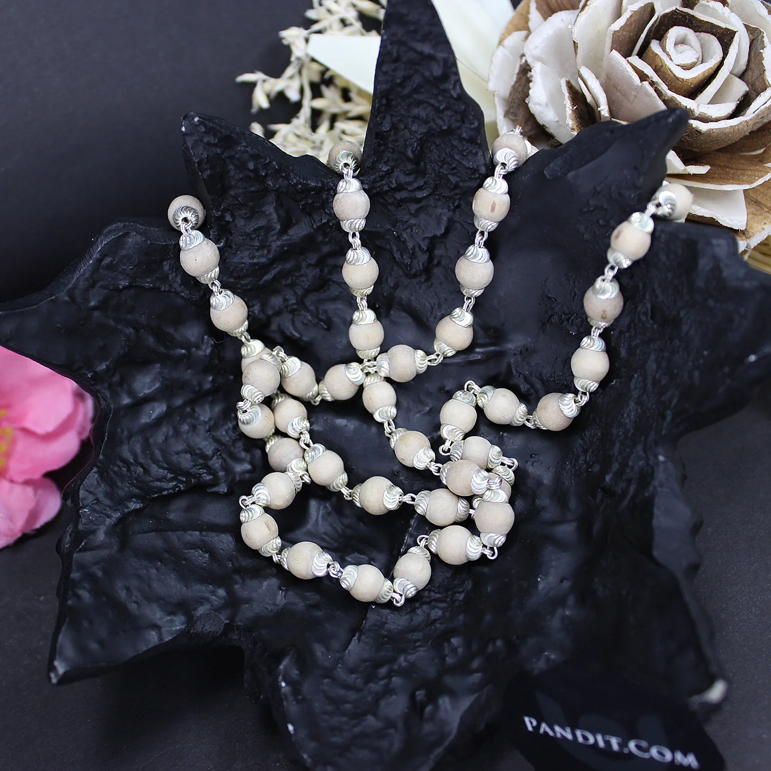 Tulsi Mala with Silver Capping - To Eliminate Negativity - Image 3