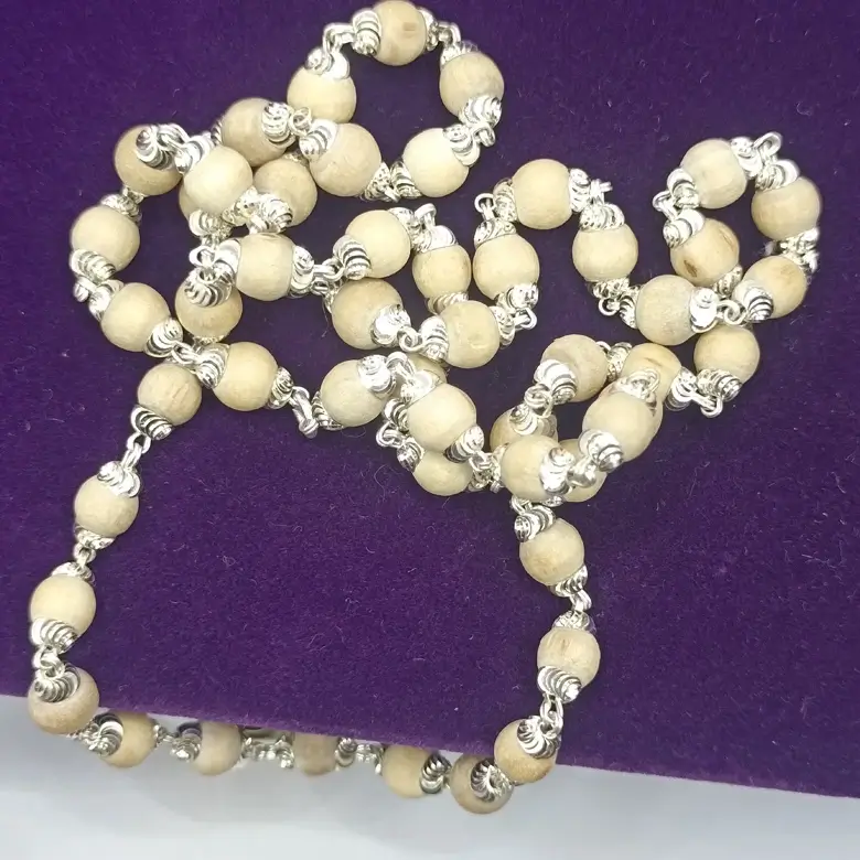 Tulsi Mala with Silver Capping - To Eliminate Negativity - Image 8
