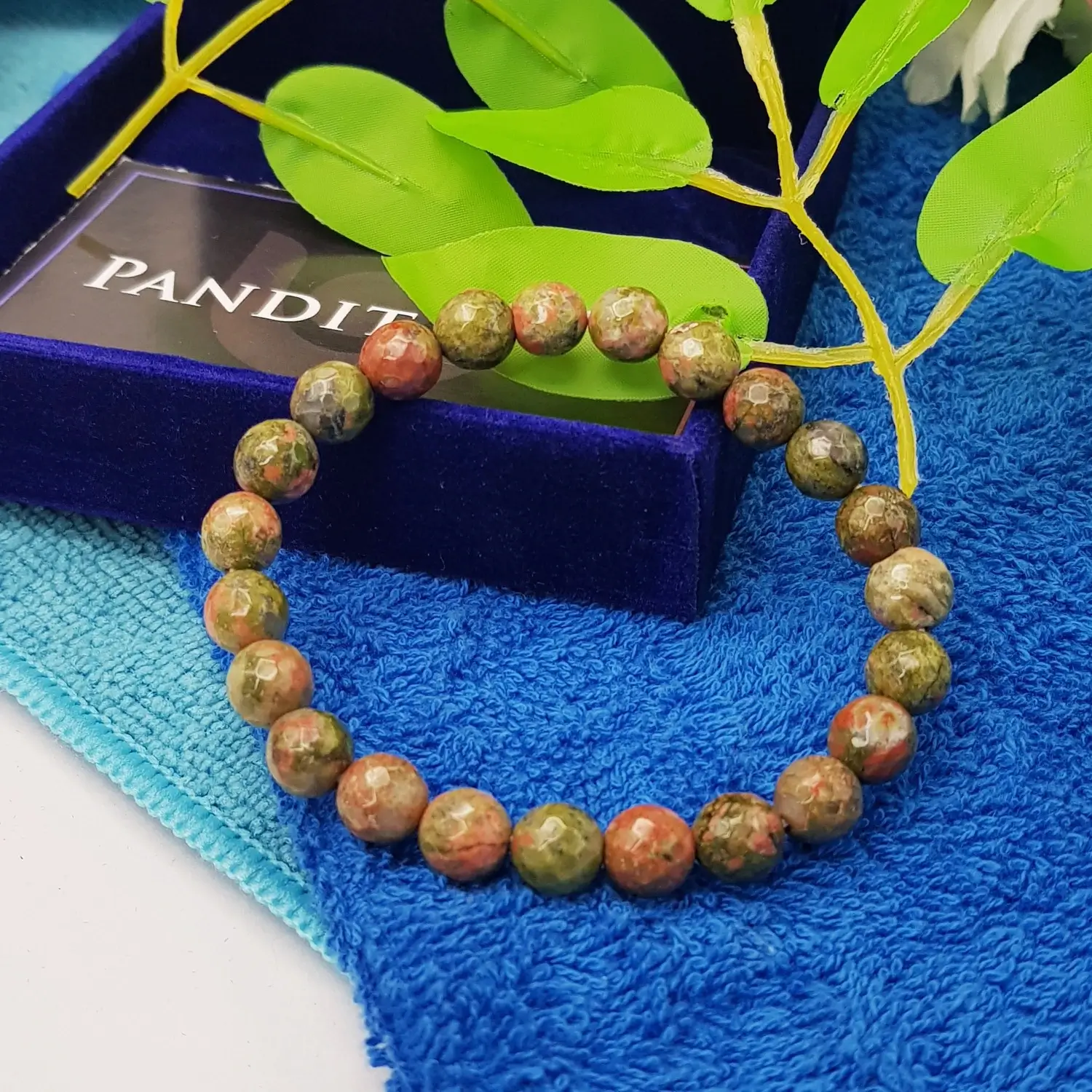 Unakite Diamond Cut Bracelet - For Overall Protection