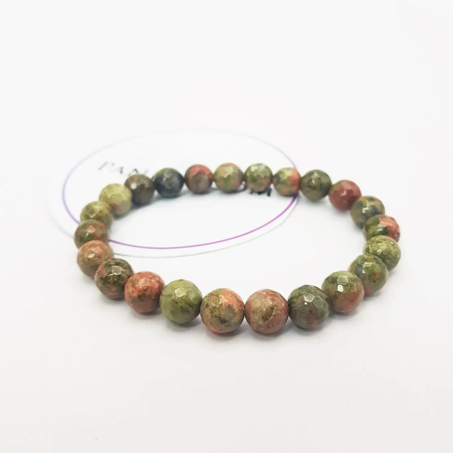 Unakite Diamond Cut Bracelet - For Overall Protection - Image 3