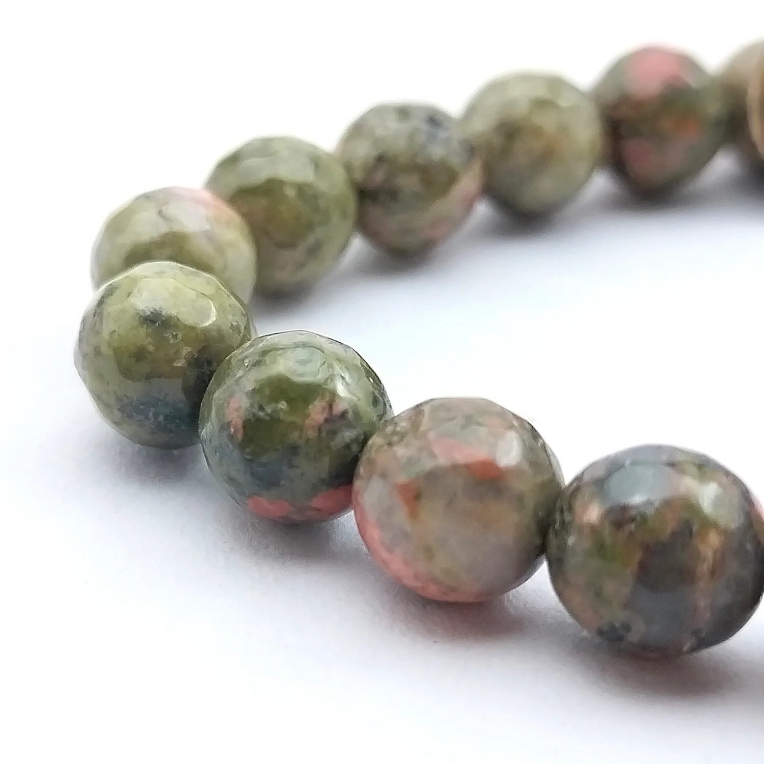 Unakite Diamond Cut Bracelet - For Overall Protection - Image 5