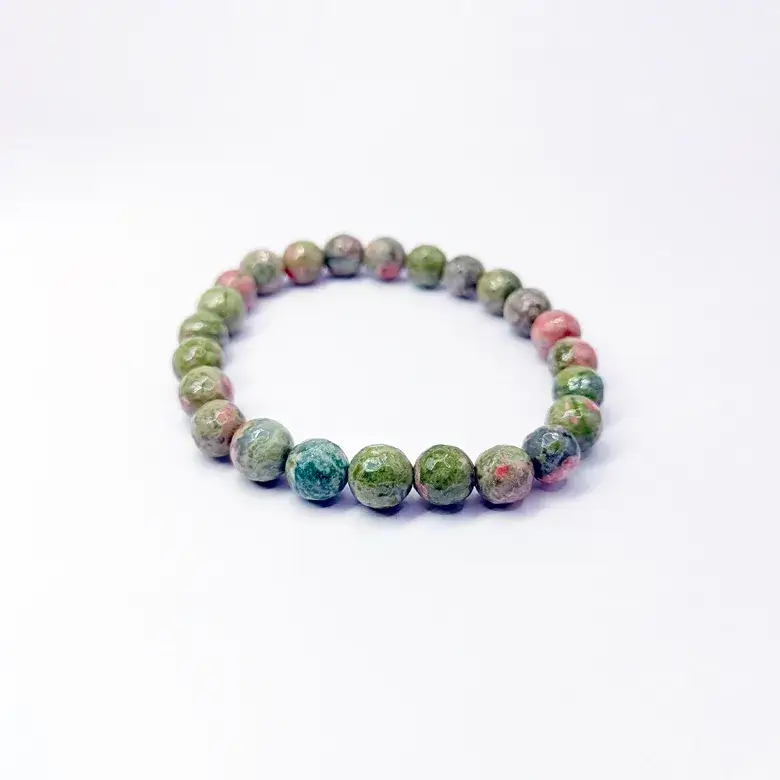 Unakite Diamond Cut Bracelet - For Overall Protection - Image 6