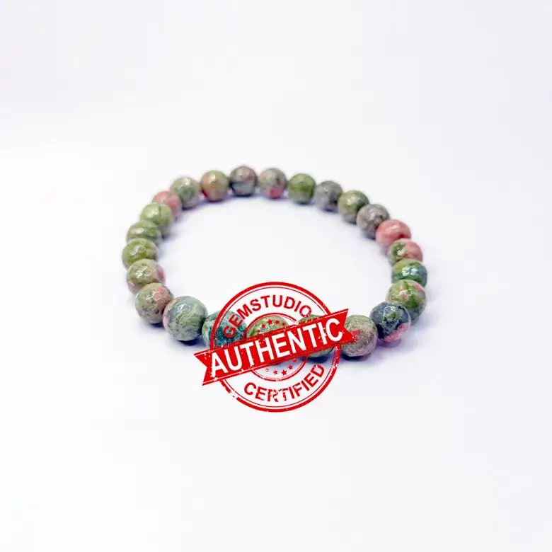 Unakite Diamond Cut Bracelet - For Overall Protection - Image 7