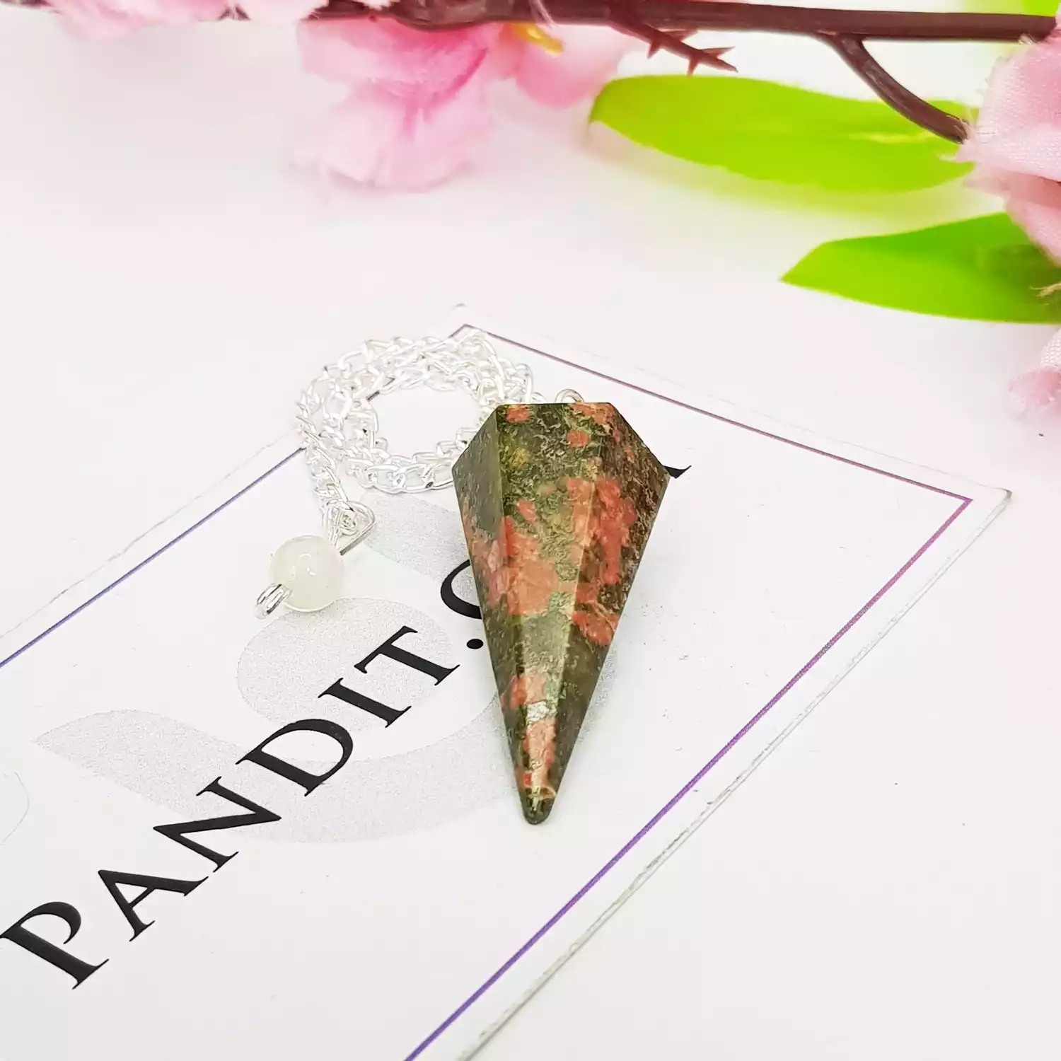 Unakite Dowsing Pendulum - Image 2