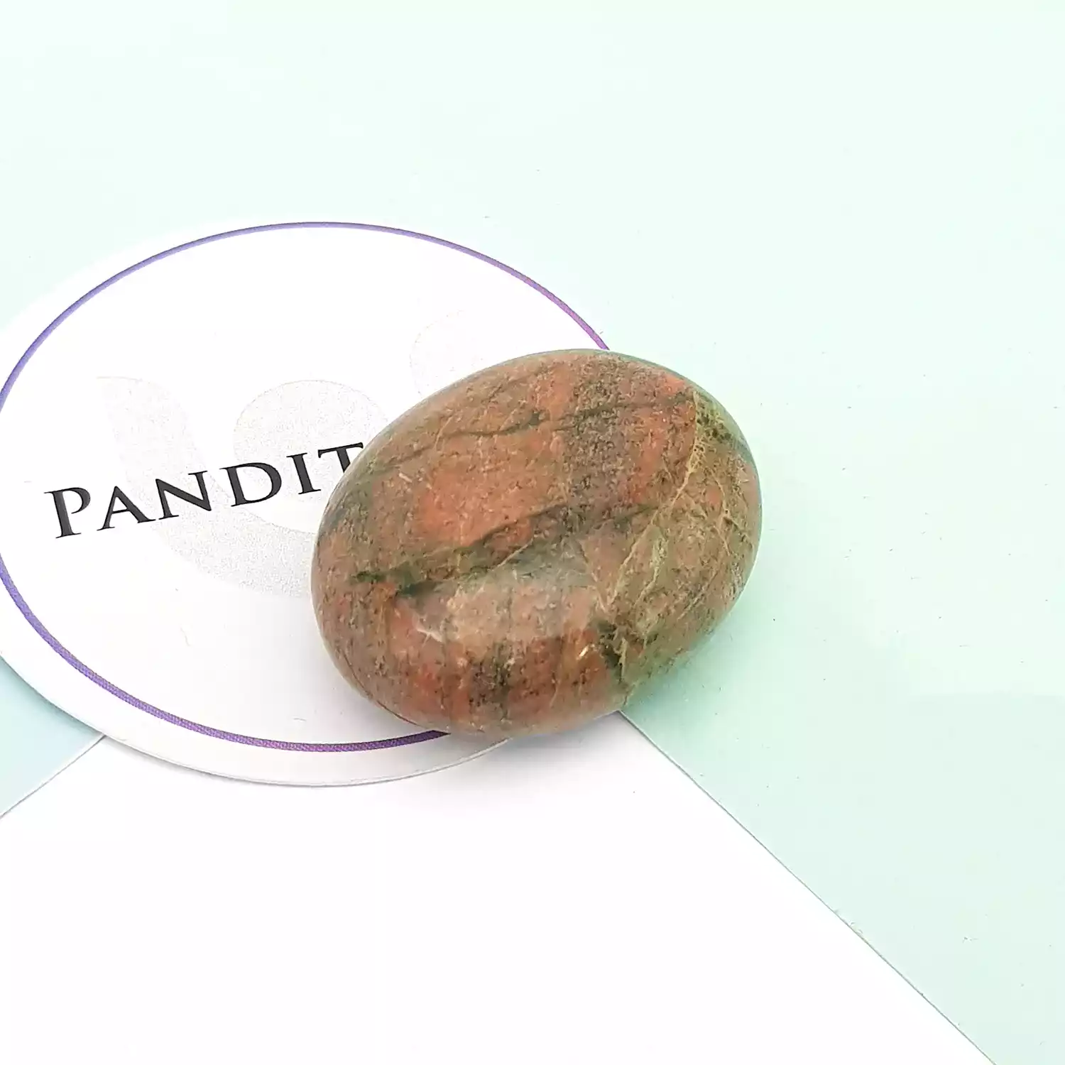 Unakite Healing Crystal Palm Stone - Image 4