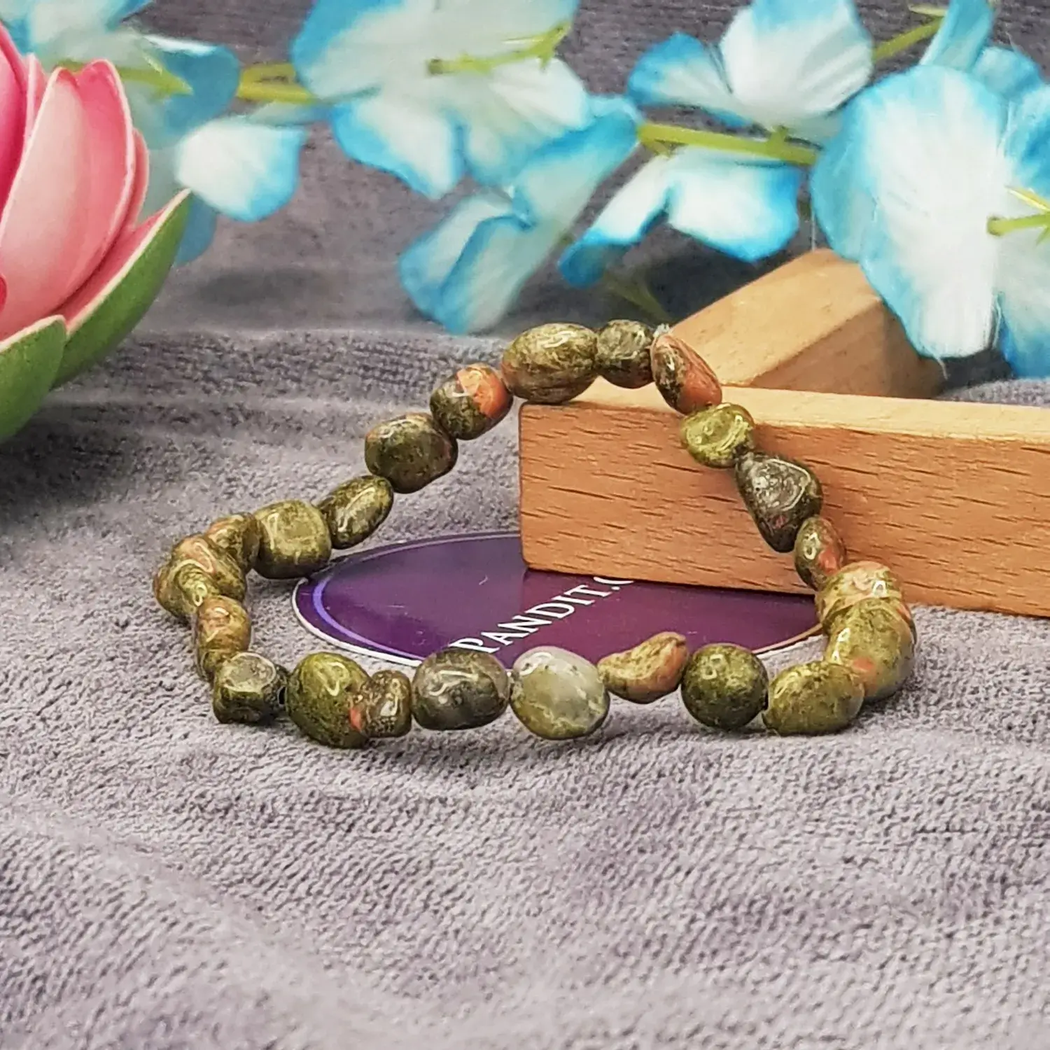 Unakite Tumble Bracelet - To Attain Promotion & Luxuries - Image 2