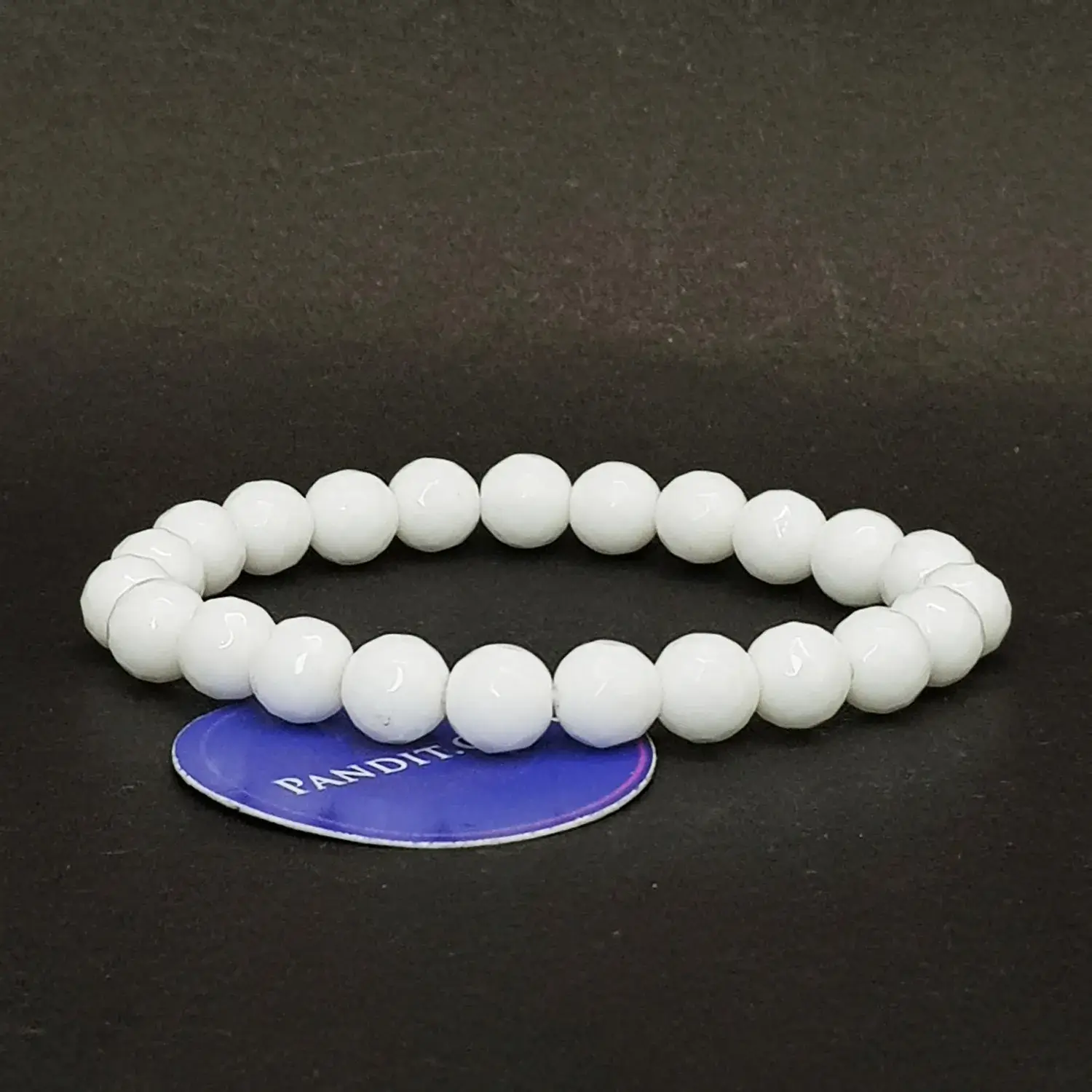 White Diamond Cut Glass Bracelet - To Promote Spirituality - Image 3