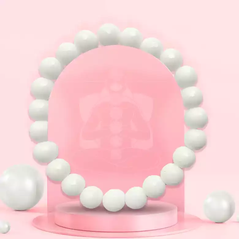 White Diamond Cut Glass Bracelet - To Promote Spirituality - Image 4