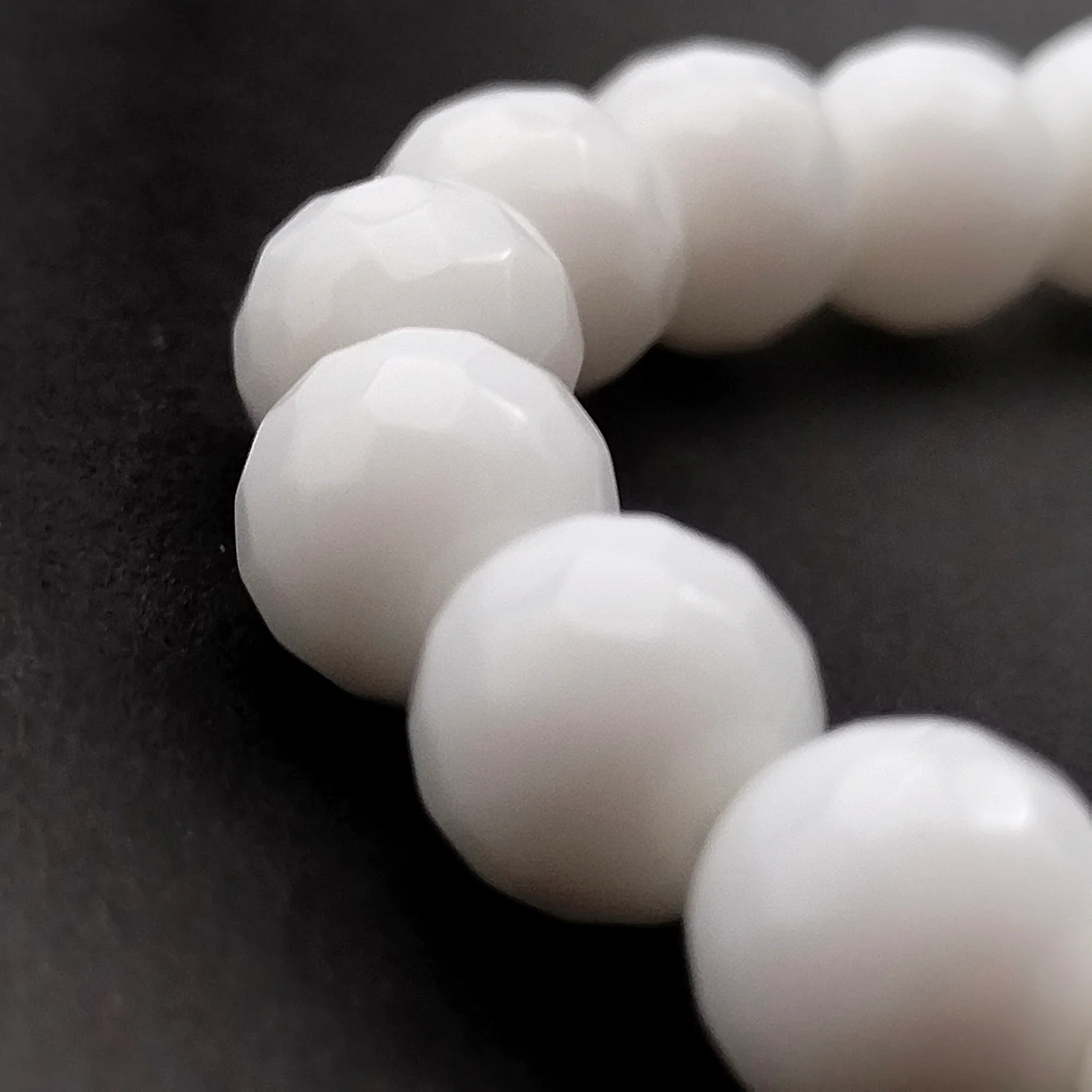 White Diamond Cut Glass Bracelet - To Promote Spirituality - Image 5