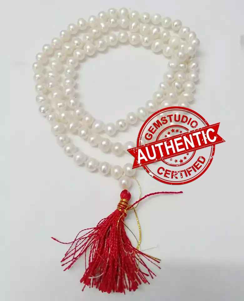 White Pearls Mala - For Blessings of Maa Lakshmi & True Love - Image 5