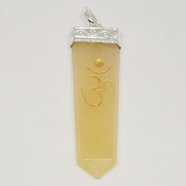 Yellow Aventurine Om Pencil Pendant - Image 4