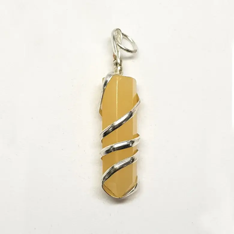 Yellow Aventurine Spiral Pencil Pendant - Image 3
