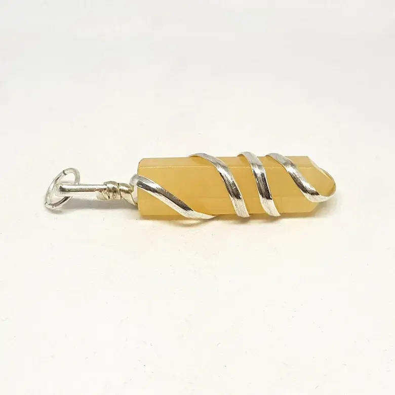 Yellow Aventurine Spiral Pencil Pendant - Image 5