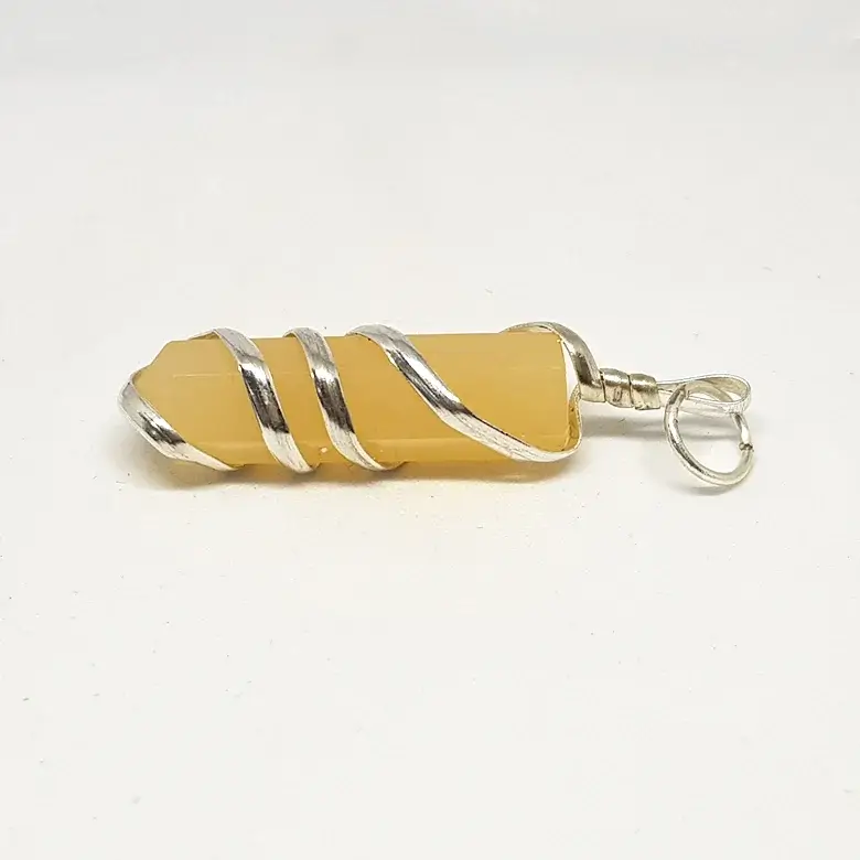 Yellow Aventurine Spiral Pencil Pendant - Image 6