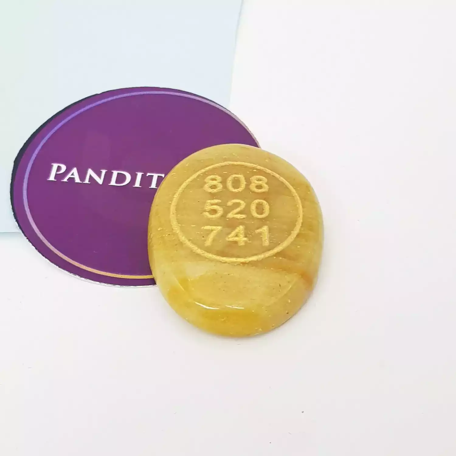 Yellow Aventurine Zibu Symbol Coin - Image 7