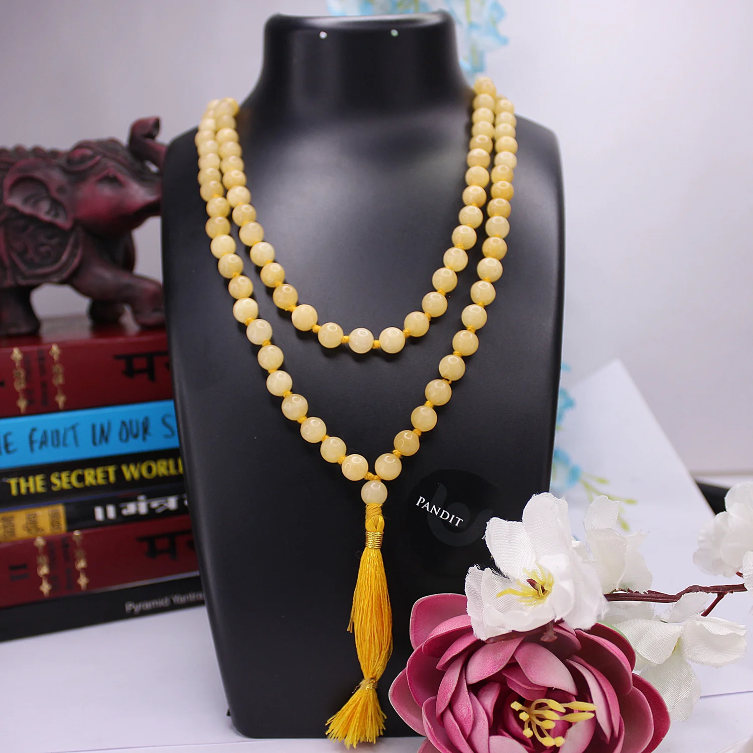 Yellow Calcite Mala - Give Higher Position & Shower Abundance - Image 2